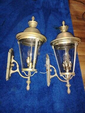 Brass Finish Outdoor Wall Lantern Sconce - Classic Gold Color